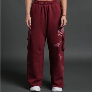 Darc Sport Women's Burgundy Cargo Pants